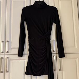 Naked Wardrobe Ruched Drape Mini Dress Black - Small